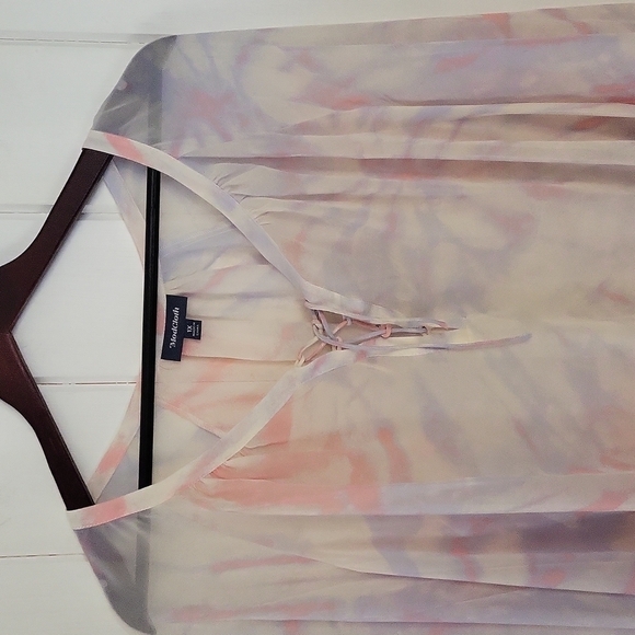 Modcloth Boho I Go Chiffon Sheer Blouse Size 1X - Picture 6 of 7